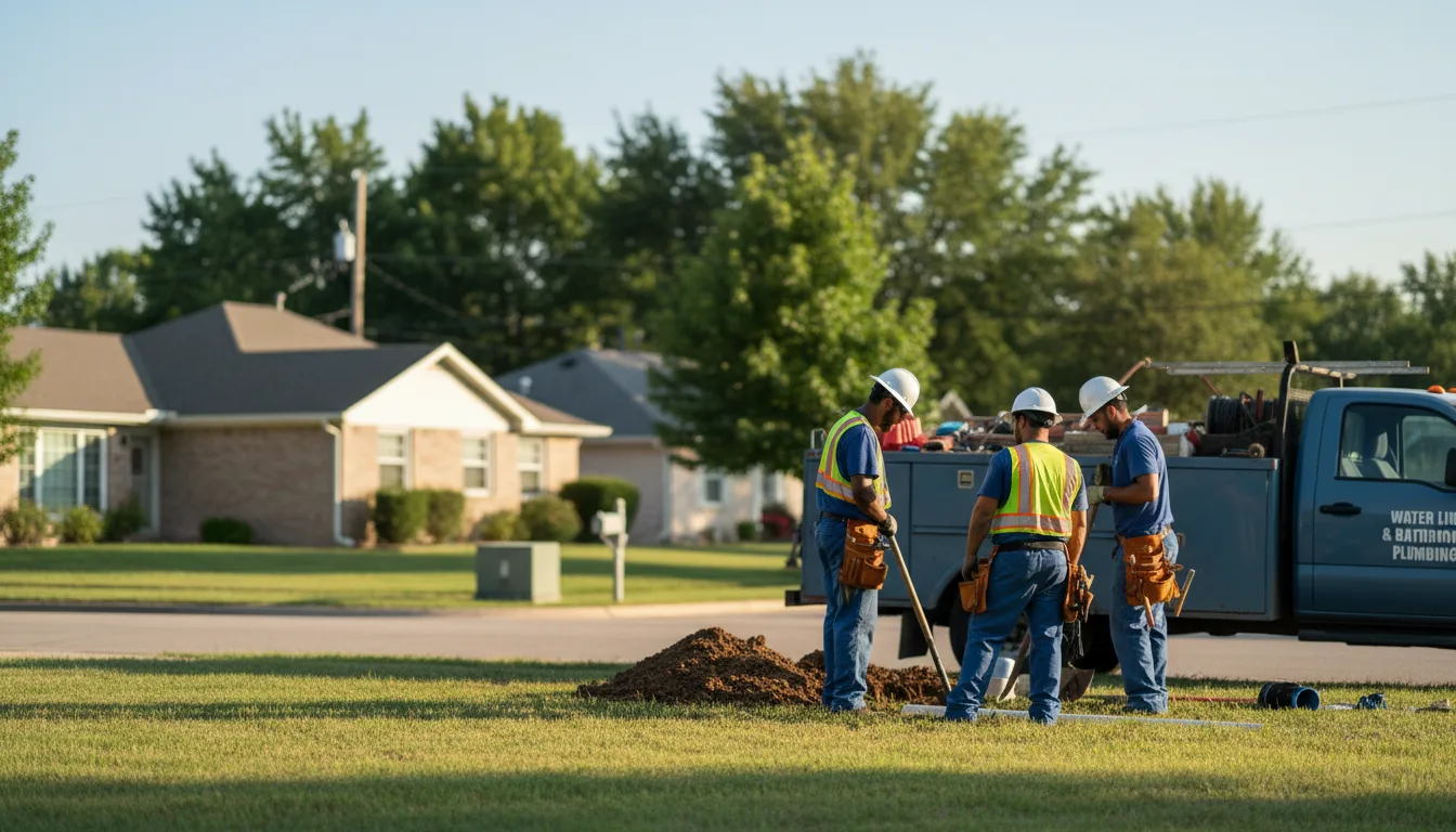 Residential water line and bathroom plumbing service in Giddings, TX